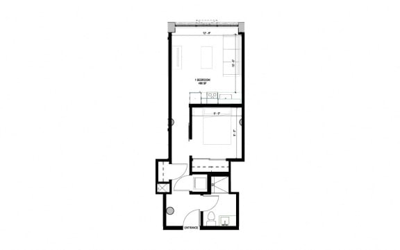 Floor Plan  floor plan of the 1100 sq ft roommates apartment