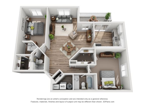 2 Bed - 2 Bath |1115 sq ft