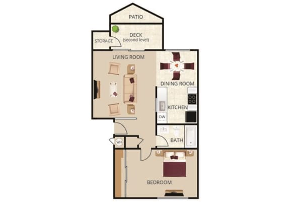 two bedroom two and a half bathroom floor plan