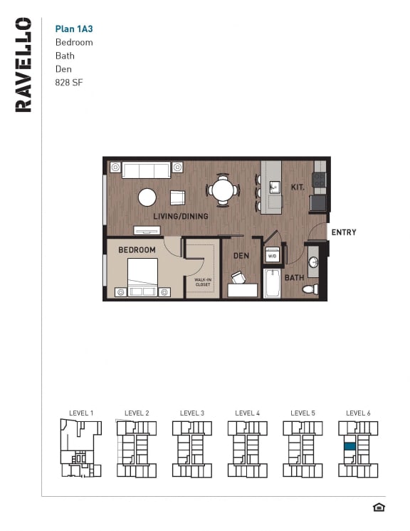 Floor Plan  1 Bedroom Plan 1A3