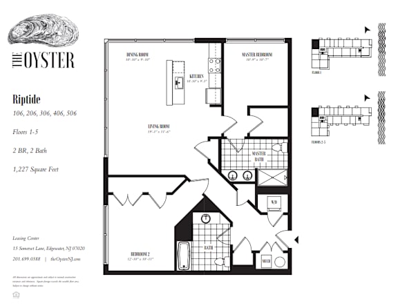 A black and white image of a floor plan for a property called Oyster Riptide.