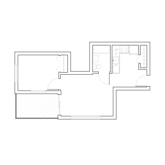 Rubix 1b 1b floor plan 2