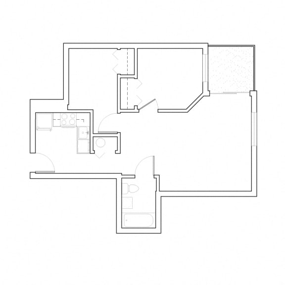 Rubix 2b 1b floor plan