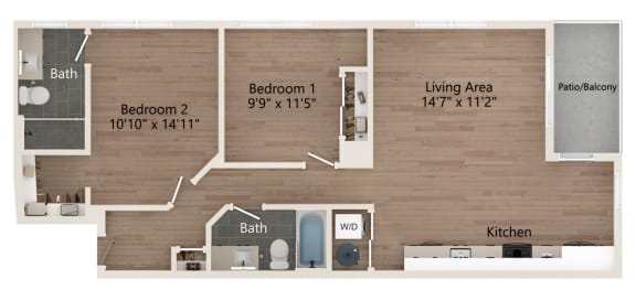 a 1 bedroom floor plan | the preserve at creekside