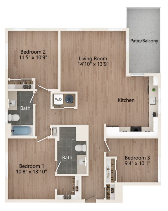 Floor Plan  a 1 bedroom floor plan | nutmeg | 503 sq ft