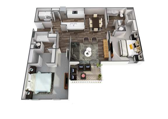 Floor Plan  Renovated 2 bedroom apartment in Stockbridge, GA with modern updates at Southwinds Point near McDonough