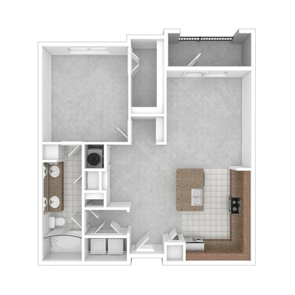a floor plan of a studio apartment with a bathroom and a bedroom