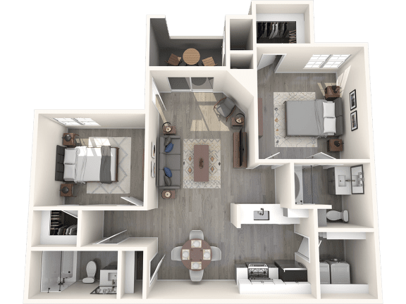 a 2100 sq ft floor plan with a bedroom and a living room