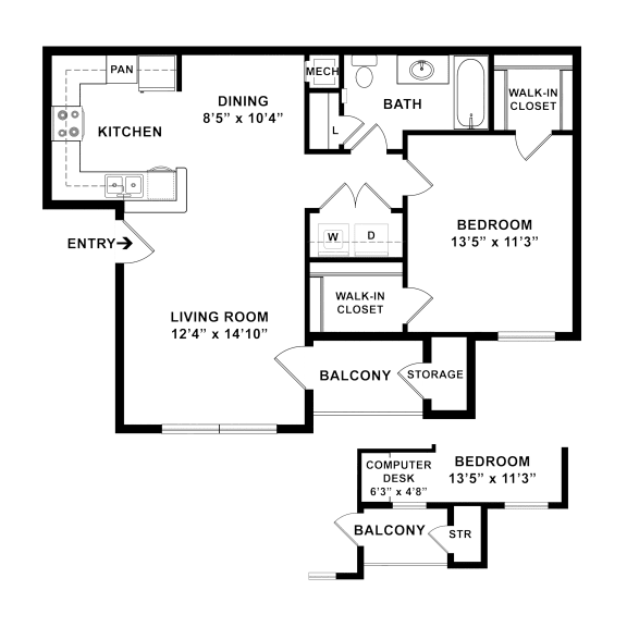 Addis_LA_Apartment_SugarMill_1 bedroom 1bath 2D