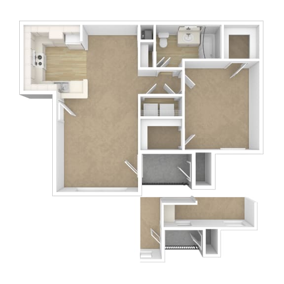 Addis_LA_Apartment_SugarMill_1 bedroom 1bath 3D Unfurnished