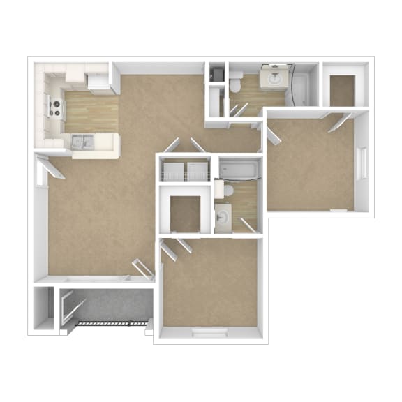 Addis_LA_Apartment_SugarMIll_2 bedroom 2 bath 3D Unfurnished