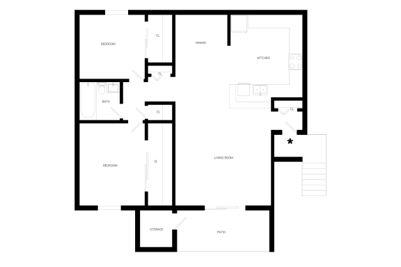 a floor plan of a house with a green background