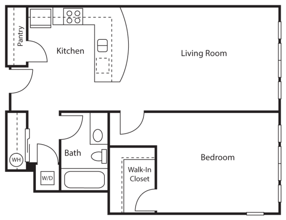 1 Bed 1 Bath Floor plan 1 Bed - 1 Bath |770 sq ft 1 Bed 1 Bath Floor plan at Emerald Crest, Bothell, 98011
