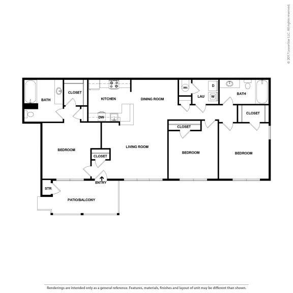 Hinesville_GA_Apartment_Tattersale_2 bedroom 2 bath Hinesville_GA_Apartment_Tattersale_2 bedroom 2 bath 2D