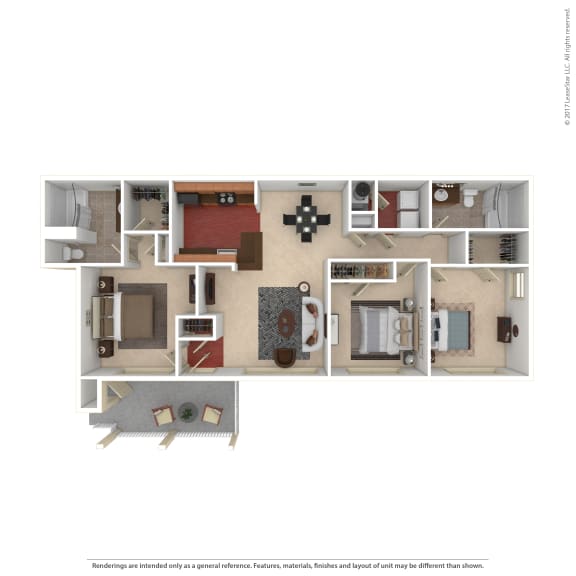 Hinesville_GA_Apartment_Tattersale_2 bedroom 2 bath Hinesville_GA_Apartment_Tattersale_3 bedroom 2 bath 3D Furnished