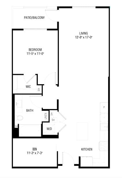 A black and white image of a floor plan for a home.