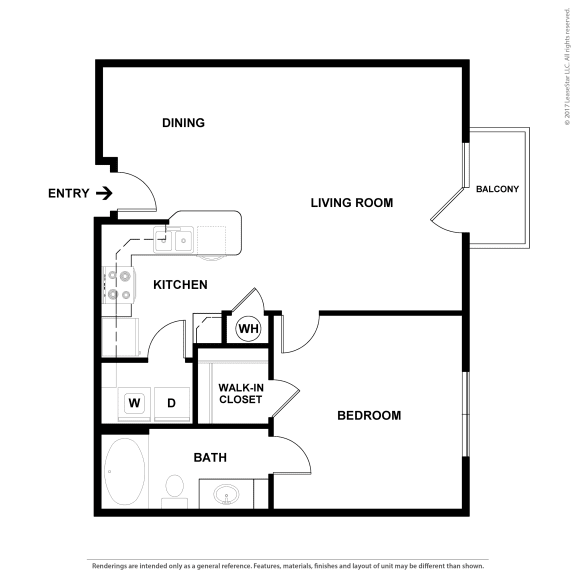 737 square foot one bedroom one bath apartment home