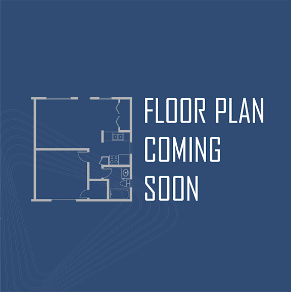 A blue poster with a floor plan and text that says "Floor Plan Coming Soon".