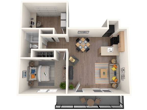 a 1 bedroom floor plan of a 2100 sq ft apartment
