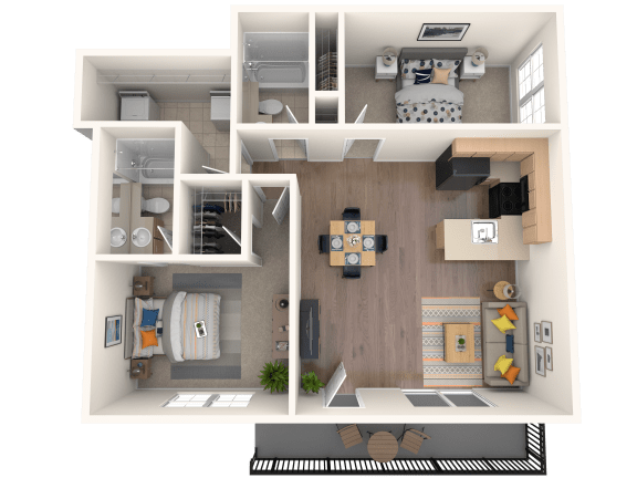 a 1 bedroom floor plan of a 2100 sq ft apartment