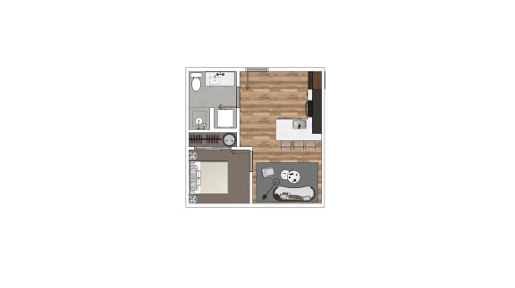 this is a floor plan of our 1 bedroom apartment at university gardens in tempe, az