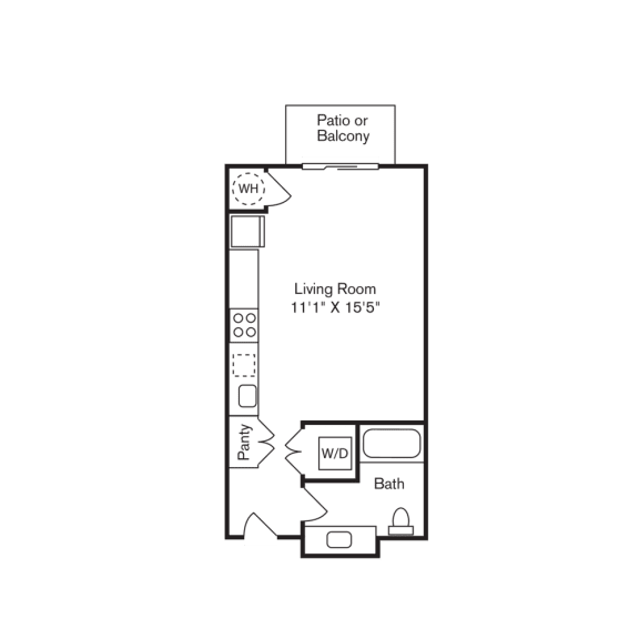 this floor plan is an approximation of the floor plan of a 1 bedroom apartment
