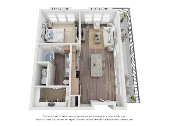 bedroom floor plan | luxury apartments in towson md | the southerly