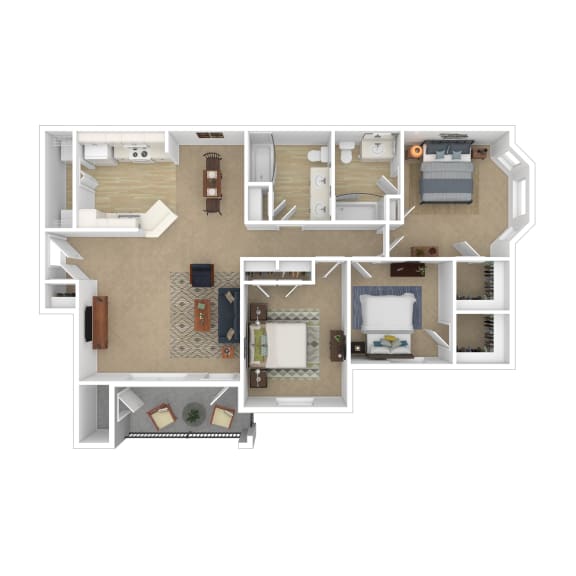 A rendering of a floor plan