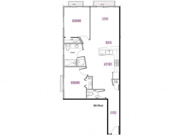 Baker, 2 br, 1.5 ba, 989-1183 sq. ft.