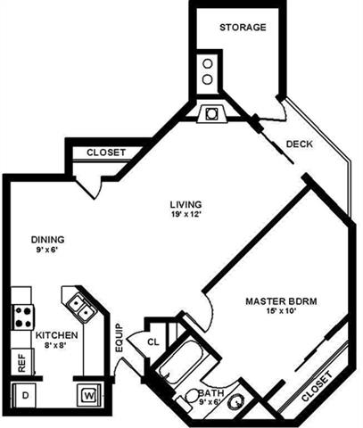 Palouse, 1 Bed, 1 Bath, 741 square feet floor plan