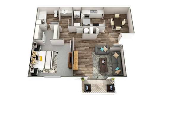 Floor Plan  1 bedroom apartment layout in Stockbridge, GA at Southwinds Point, comfortable pet-friendly living near South Atlanta