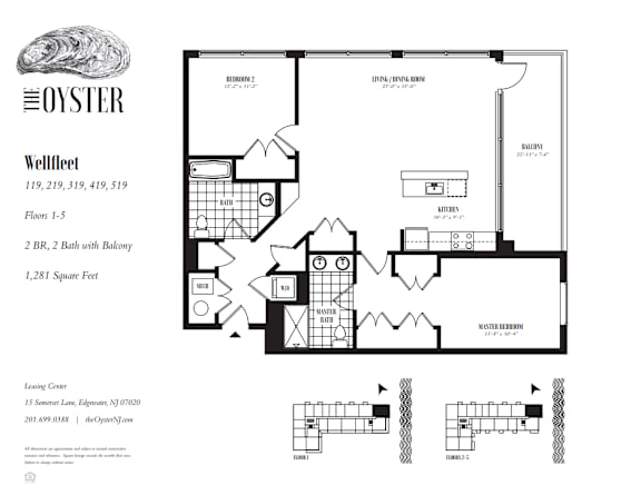 A black and white image of a floor plan for the Oyster Wellfleet.