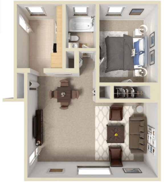Floor Plan  one bedroom apartment floor plan
