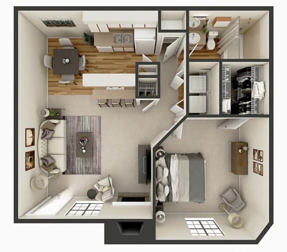 Floor Plan  fort worth 1 bed apartment floor plan