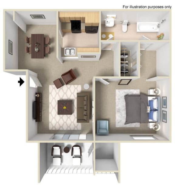 floor plans of one bedroom apartment
