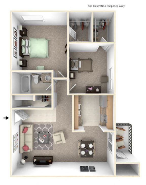 2 bedroom apartment floor plan
