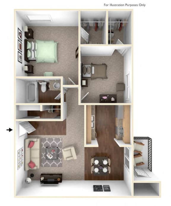 2 bedroom apartment floor plan