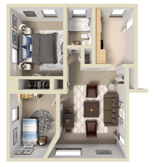 Floor Plan  floor plan of a two bedroom apartment