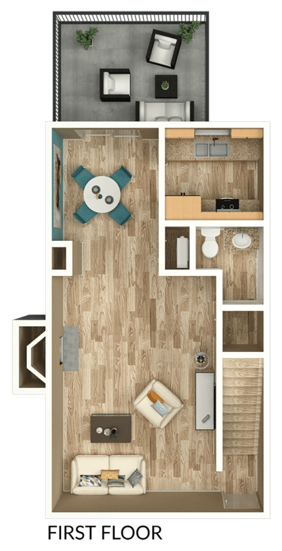 2 bedroom apartment townhome floor plan