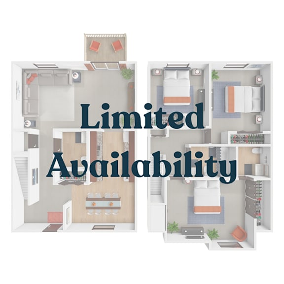 A graphic showing apartment layouts with the words "Limited Availability" across the middle.