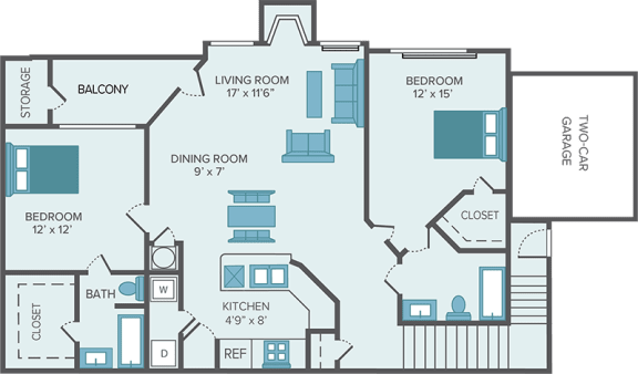 2 bedroom apartment floor plan