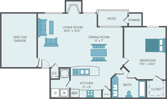 1 bedroom apartment floor plan