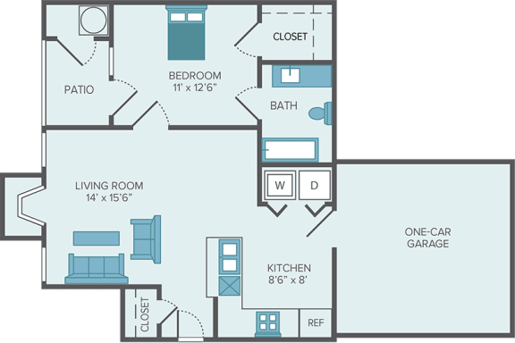 1 bedroom apartment floor plan