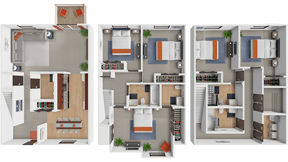 A 5 bedroom 3.5 bathroom townhome at the bronco club in kalamazoo