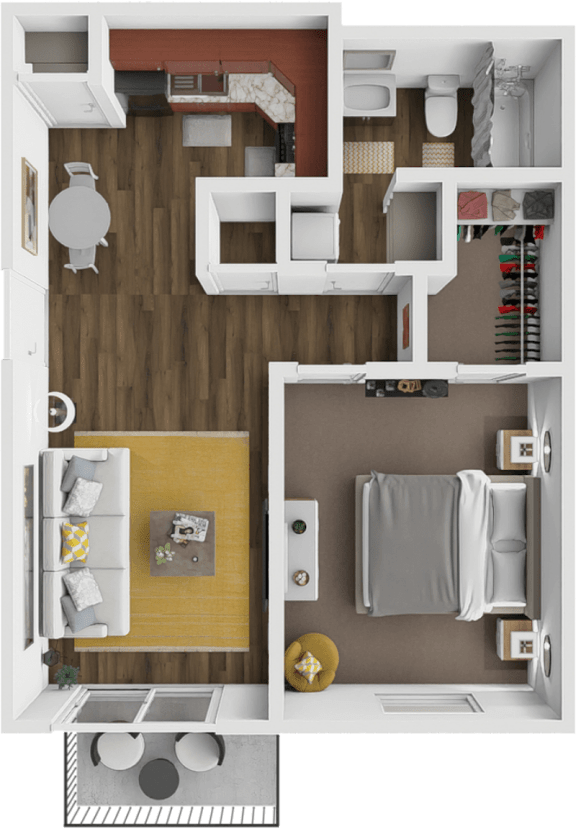 a floor plan of a house with a bedroom and a bathroom