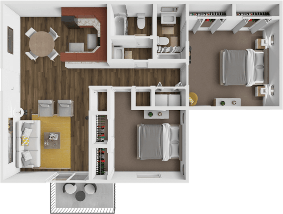 a floor plan of a house with a bedroom and a living room