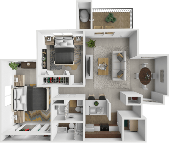 Burwick Farms apartment homes two bedroom floor plan