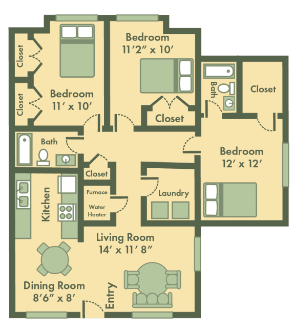 Floor Plans Brookfield Village Apartments Topeka, KS