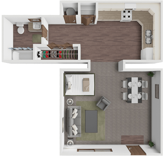 ManhattStudio floor plan at Brookfield Apartments