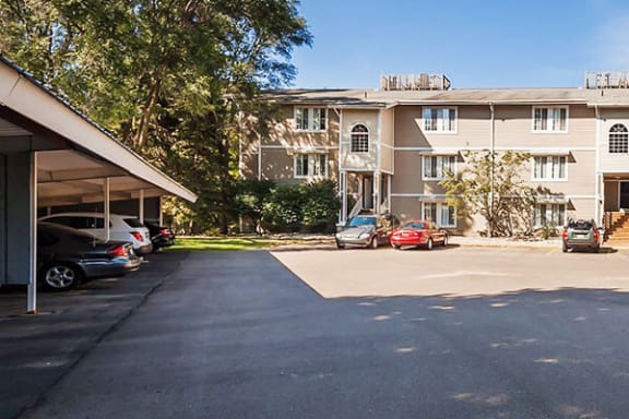 Carports at apartment complex